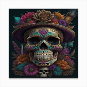 Day of the Dead Skull 4 Canvas Print