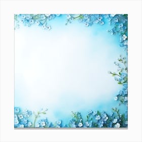 Frame With Blue Flowers 2 Canvas Print
