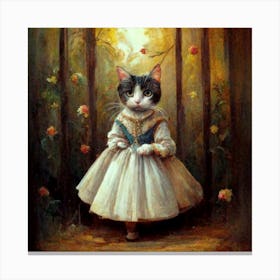 Cat In A Dress Canvas Print