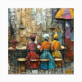 'Three Women At A Table' Canvas Print