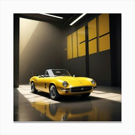 Yellow Sports Car Canvas Print