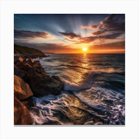 Sunset Over The Sea Canvas Print