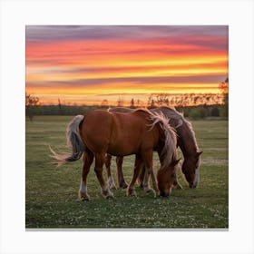 A Cinematic Medium Shot Of Horses Grazin Fbin59jvtb2gyzhpt1sxqg Oqasbuf3s86cv Jyzucyvg Canvas Print