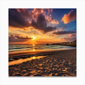 Sunset On The Beach 224 Canvas Print