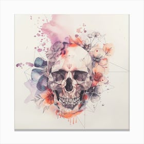 Skull And Flowers Canvas Print 1 Canvas Print