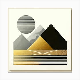 Gold And Black Mountains Canvas Print