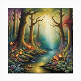 River In The Forest Canvas Print