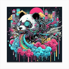 Psychedelic Panda 30 Canvas Print