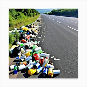 Garbage On The Road 18 Canvas Print