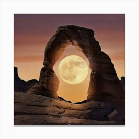 Full Moon At Arches National Park Canvas Print