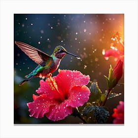 Hummingbird art print 3 Canvas Print