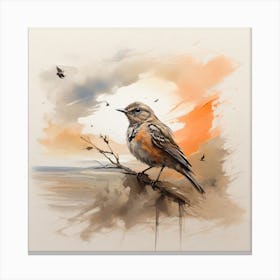 Bird On A Branch Canvas Print