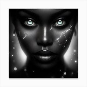 Black Woman With Green Eyes 36 Canvas Print