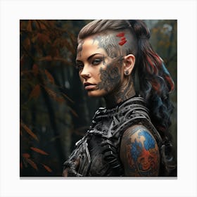 Woman With Tattoos Canvas Print