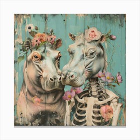 Hippo Lovers Canvas Print