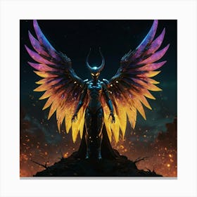 Default Golden Crusader Dark Knight Fallen Angel With Dragon W 0 Canvas Print