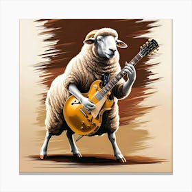 A Rocking Sheep Playing A Gold Guitar 1 Leinwandbild