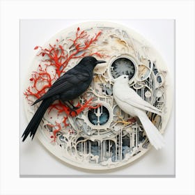 ''Curious Birds'' Print Canvas Print