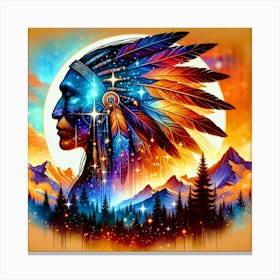  Native American, Tribe Art, Warrior Art, Heritage Collection Canvas Print