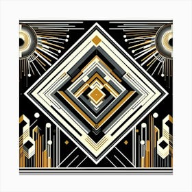 An Art Deco Poster In The Style Of The 1920s With Geometric Shapes And Patterns 1 Canvas Print