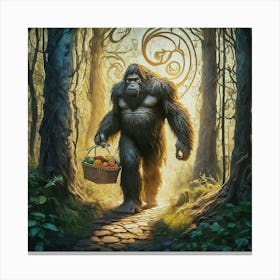 Bigfoot With A Basket Canvas Print