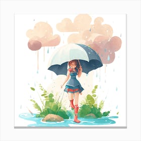 Rain Girl 1 Canvas Print
