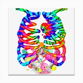 X Ray Skeleton Candy Halloween Rib Cage Costume Canvas Print