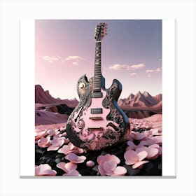 Rhapsody in Pink and Black Guitar Wall Art Collection 15 Canvas Print