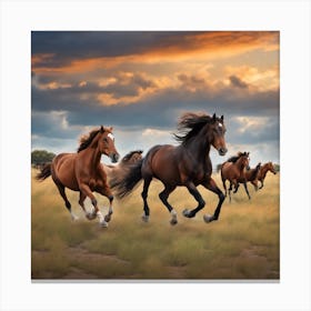 The Beauty of Horses at Full Gallop Canvas Print