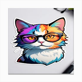 Cat With Glasses Canvas Print