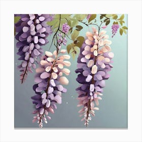 Flowers of Wisteria, Vector art 1 Canvas Print