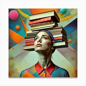 1. Artistic Fusion of Knowledge and Feminine Grace Canvas Print