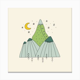 Mountain With Stars Canvas Print