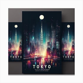 Tokyo City Travel Poster 1 Canvas Print