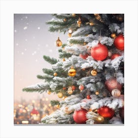 Christmas Tree In The City Canvas Print