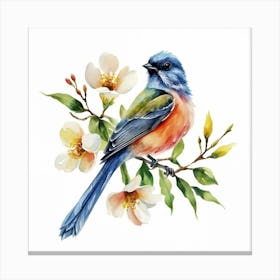 Watercolor Bird Painting Canvas Print