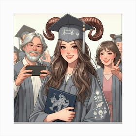 Capricorn Girl Graduation #1 Canvas Print