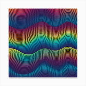 Rainbow Wavy Pattern Canvas Print