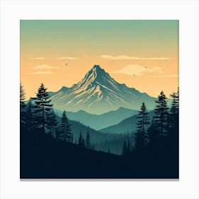 Firefly Serene Mountain Silhouette In A Vast Wilderness Landscape 21628 (2) Canvas Print