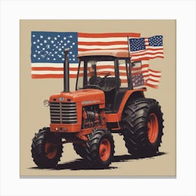 American Flag Tractor 2 Canvas Print