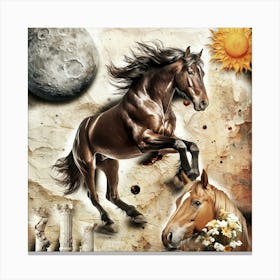 Horse Surreal Illustration Art 01 Canvas Print