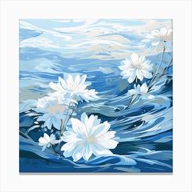 White Flowers In The Water Canvas Print