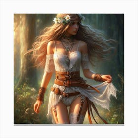 Sexy Girl In The Forest 2 Canvas Print