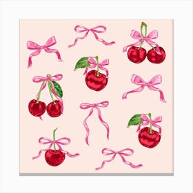 Cherry Coquette Pattern Canvas Print