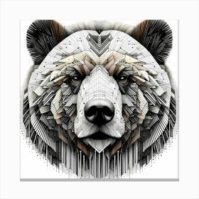 Grizzly - Abstract Line Art Illustration 255 Canvas Print