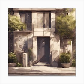 0 An Open Door In A Chic And Modern Neighborhood Canvas Print