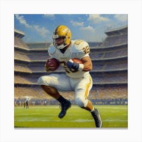 Defying Limits Football Star in Intense Motion Canvas Print