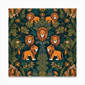 Lions In The Jungle Canvas Print