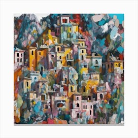 City In The Mountains Canvas Print