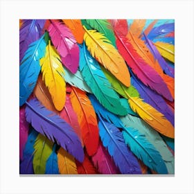 Colorful Feathers 2 Canvas Print